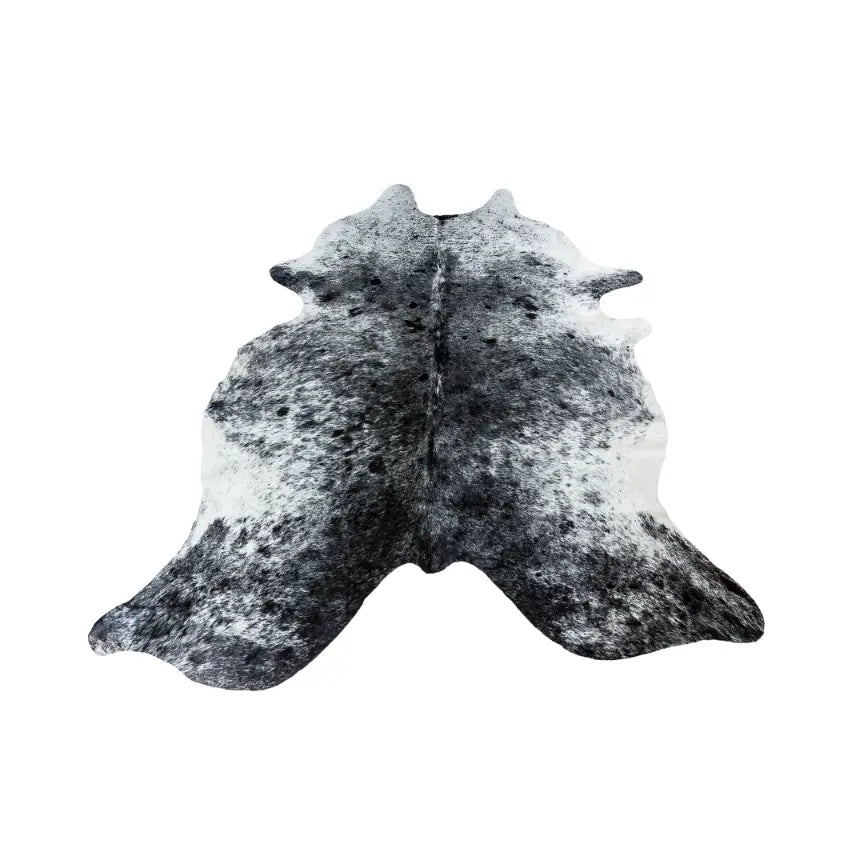 Natural Cow Hide Rug - Speckled Black Spotted
