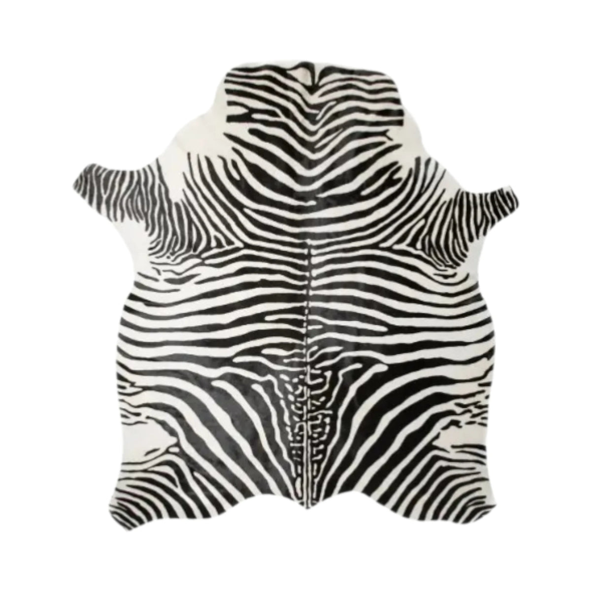 Printed Cow Hide Rug - Zebra White