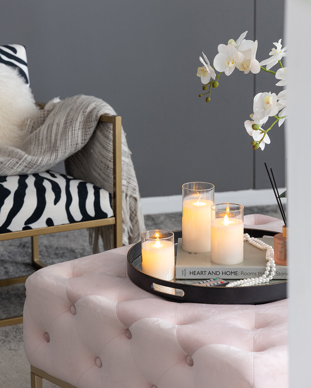 LED Candle with Remote Set of 3 - White