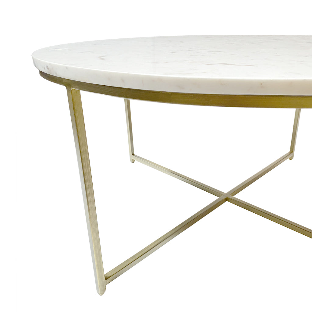 Ella Marble Coffee Table - Brass