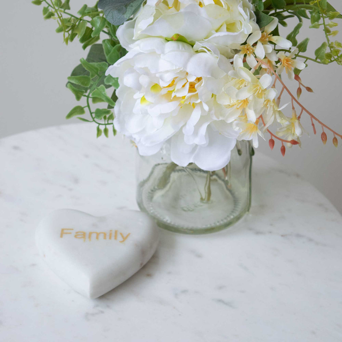 Ella Marble Side Table - Brass