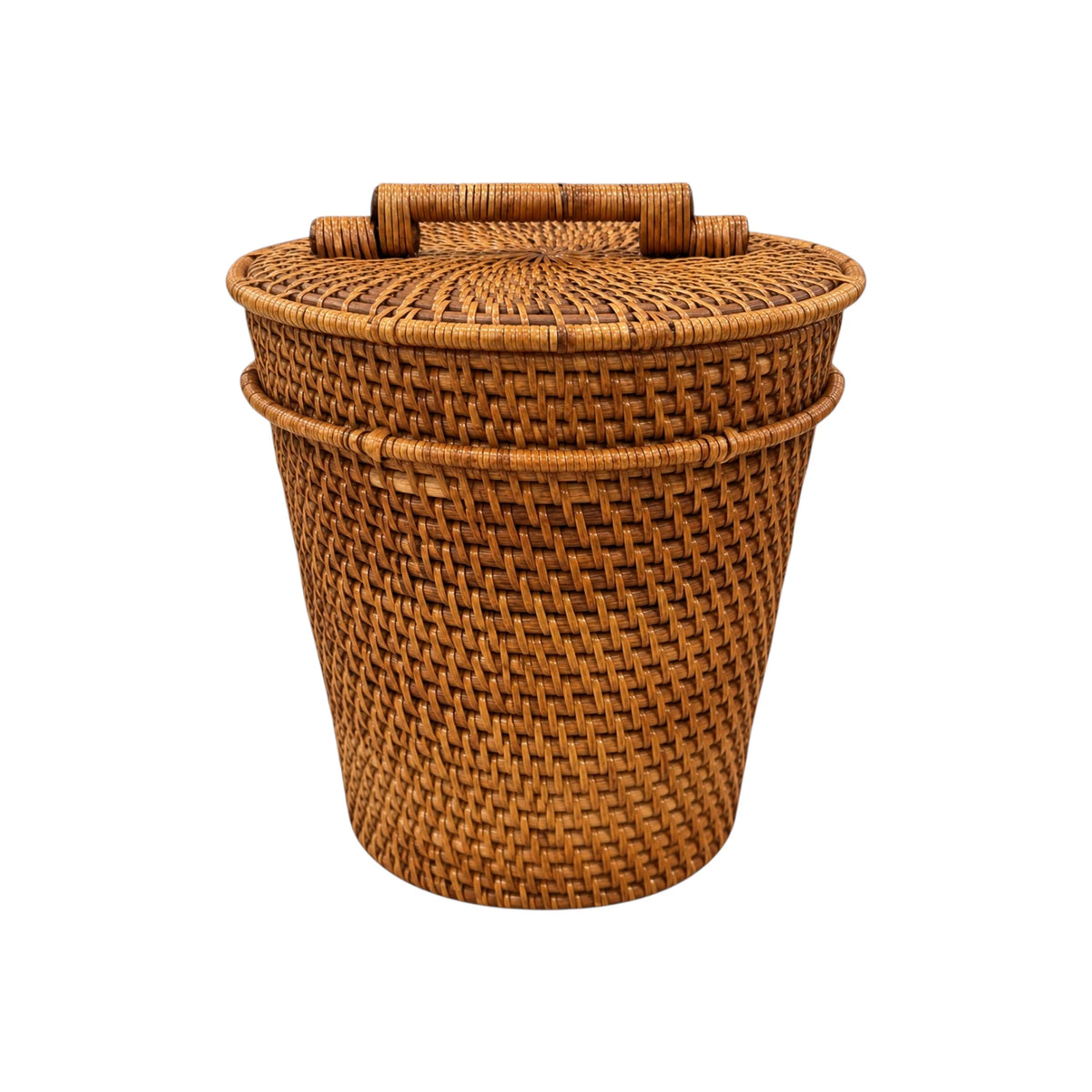 Bahama Rattan Basket with Lid - Brown
