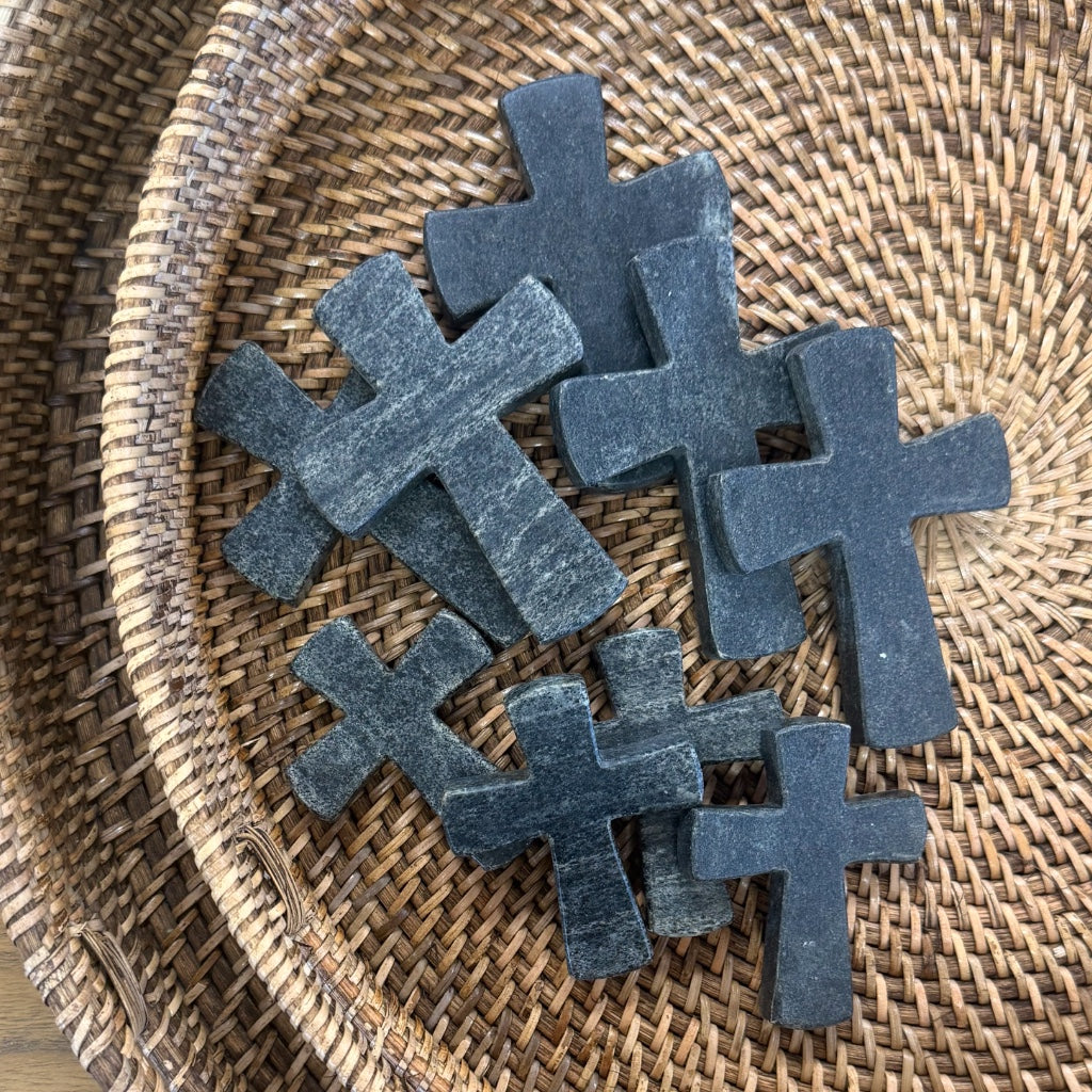 Black Marble Latin Cross - Small