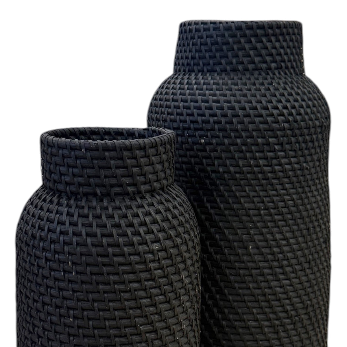 Bahama Rattan Tall Vase 50cm - Black