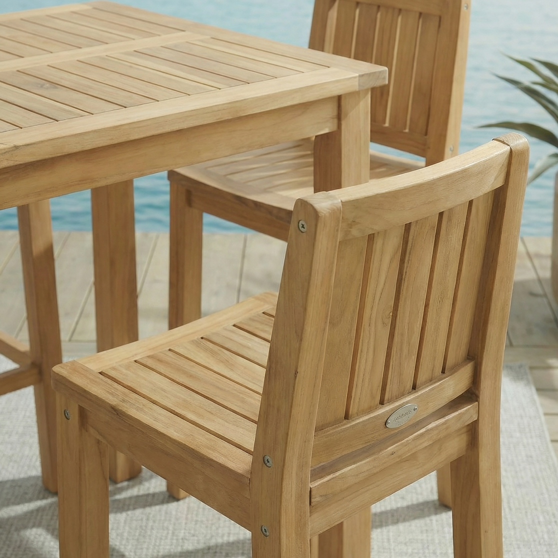 Balmoral Barstool with Back - Teak