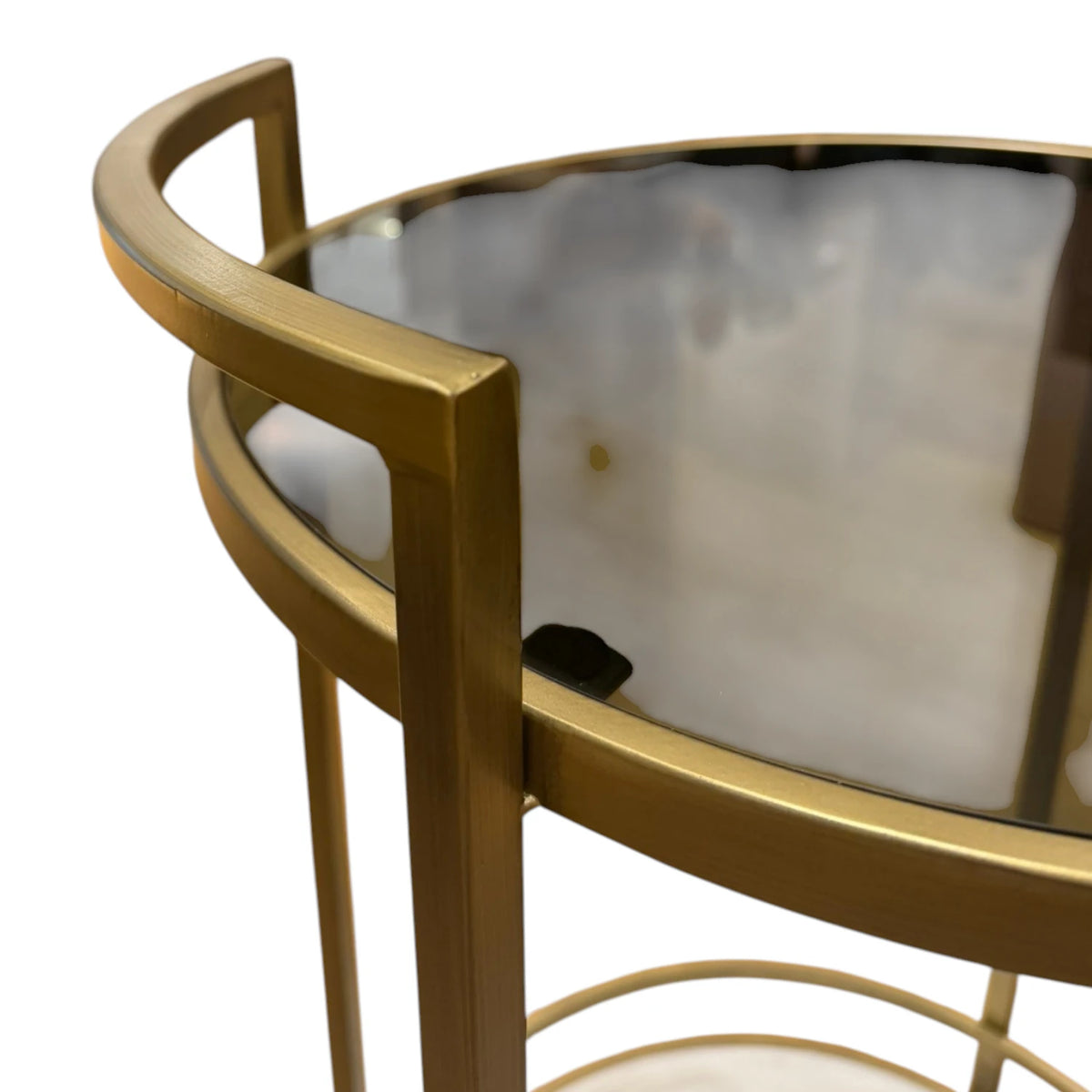 Round Glass Bar Cart