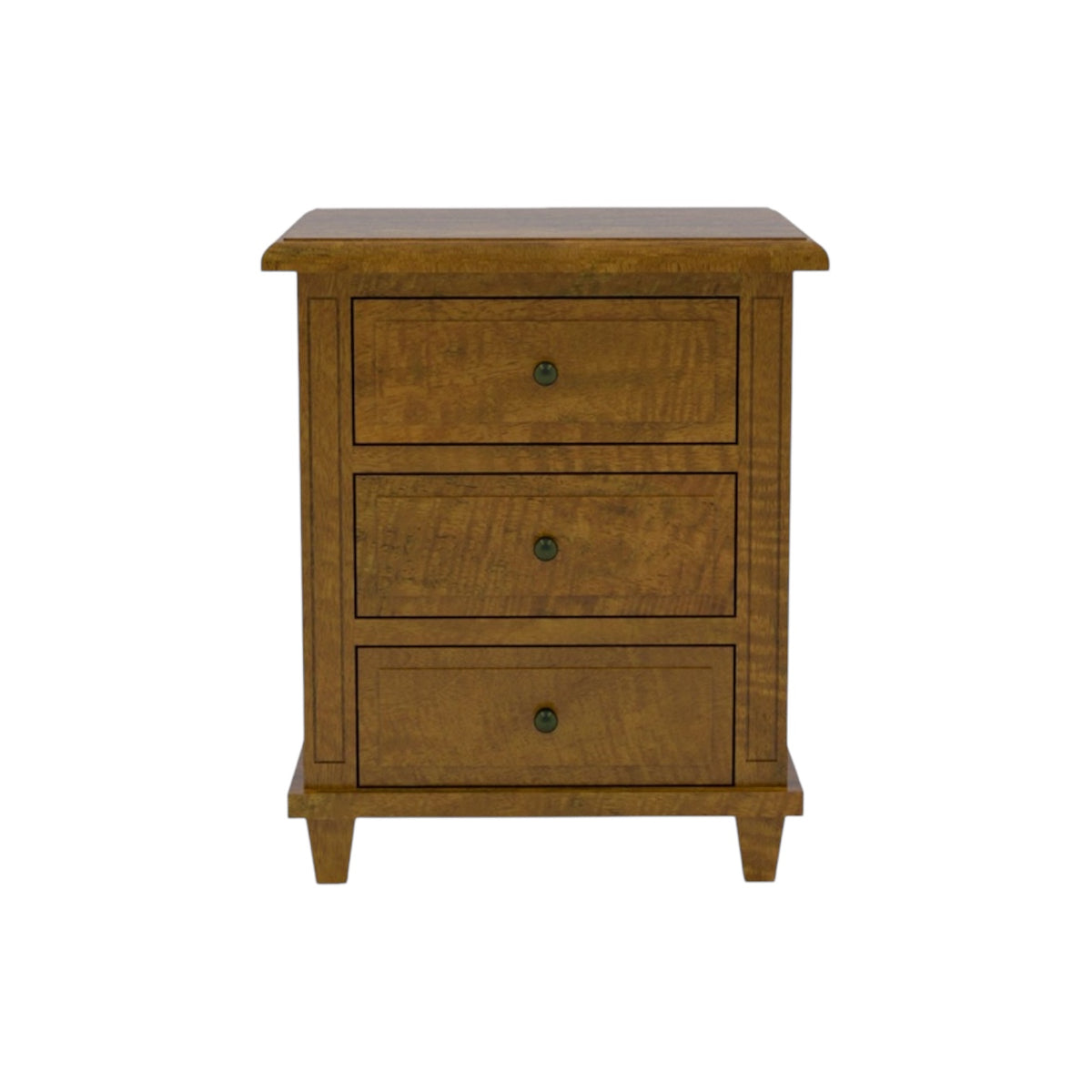 Brittany 3 Drawer Bedside Table - Mango Wood