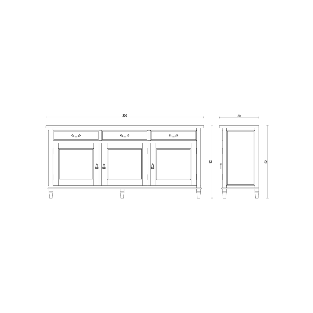 Chateau Buffet 200cm - Mango Wood