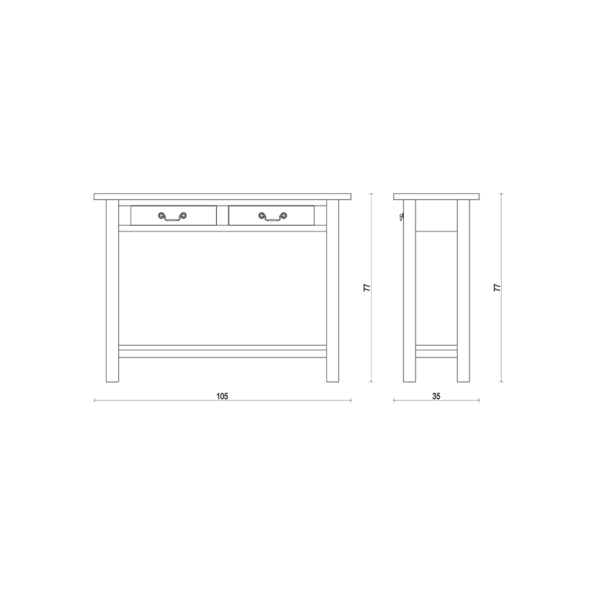 Chateau 2 Drawer Console - Mango Wood