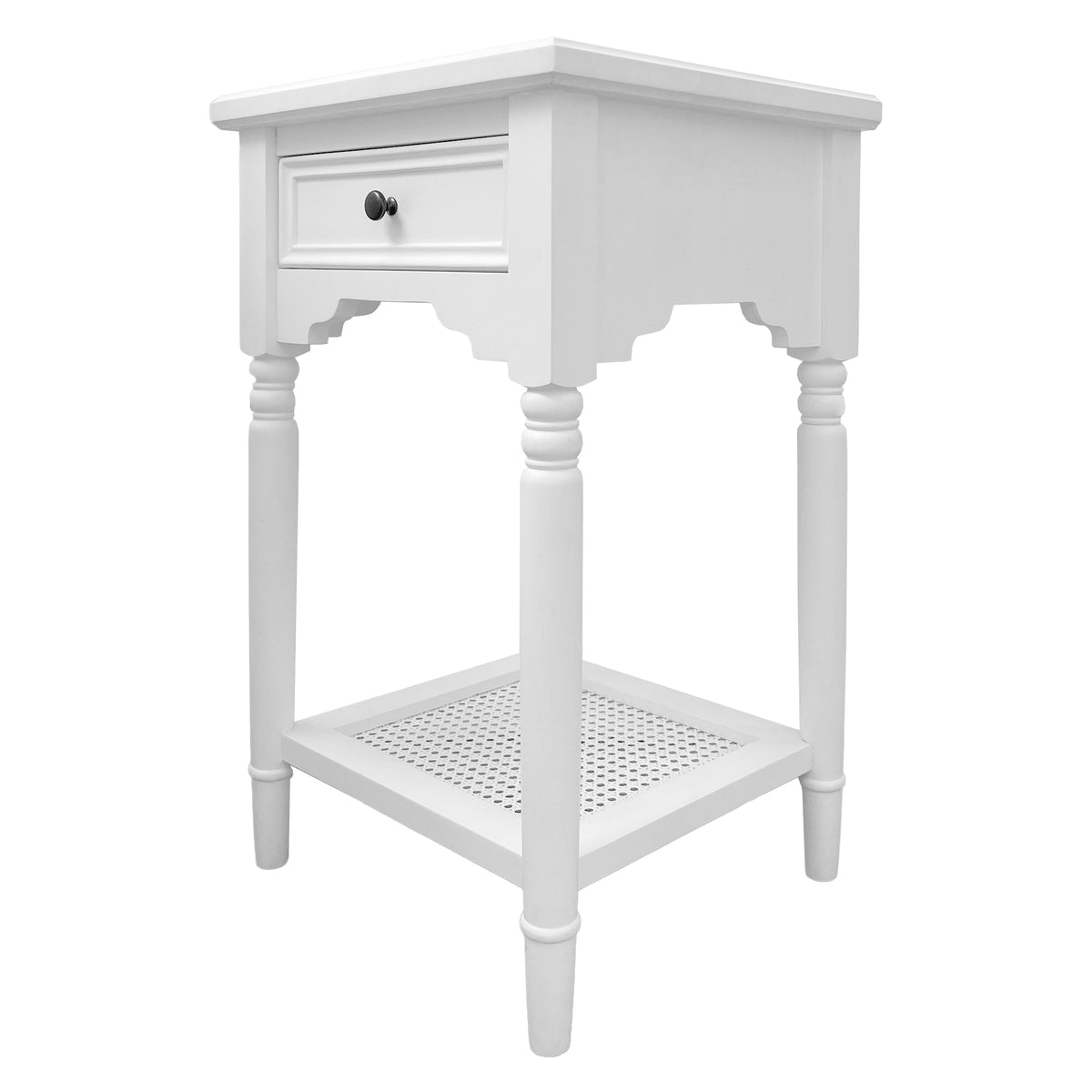Hamptons Lamp Table - White