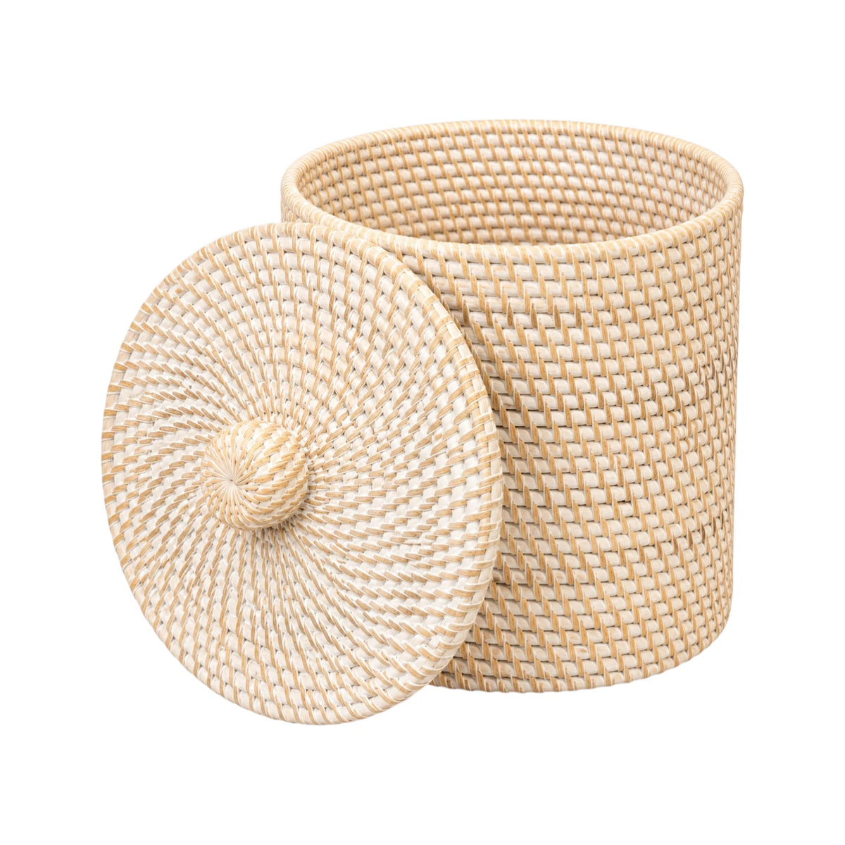 Cabo Rattan Storage Bin - White