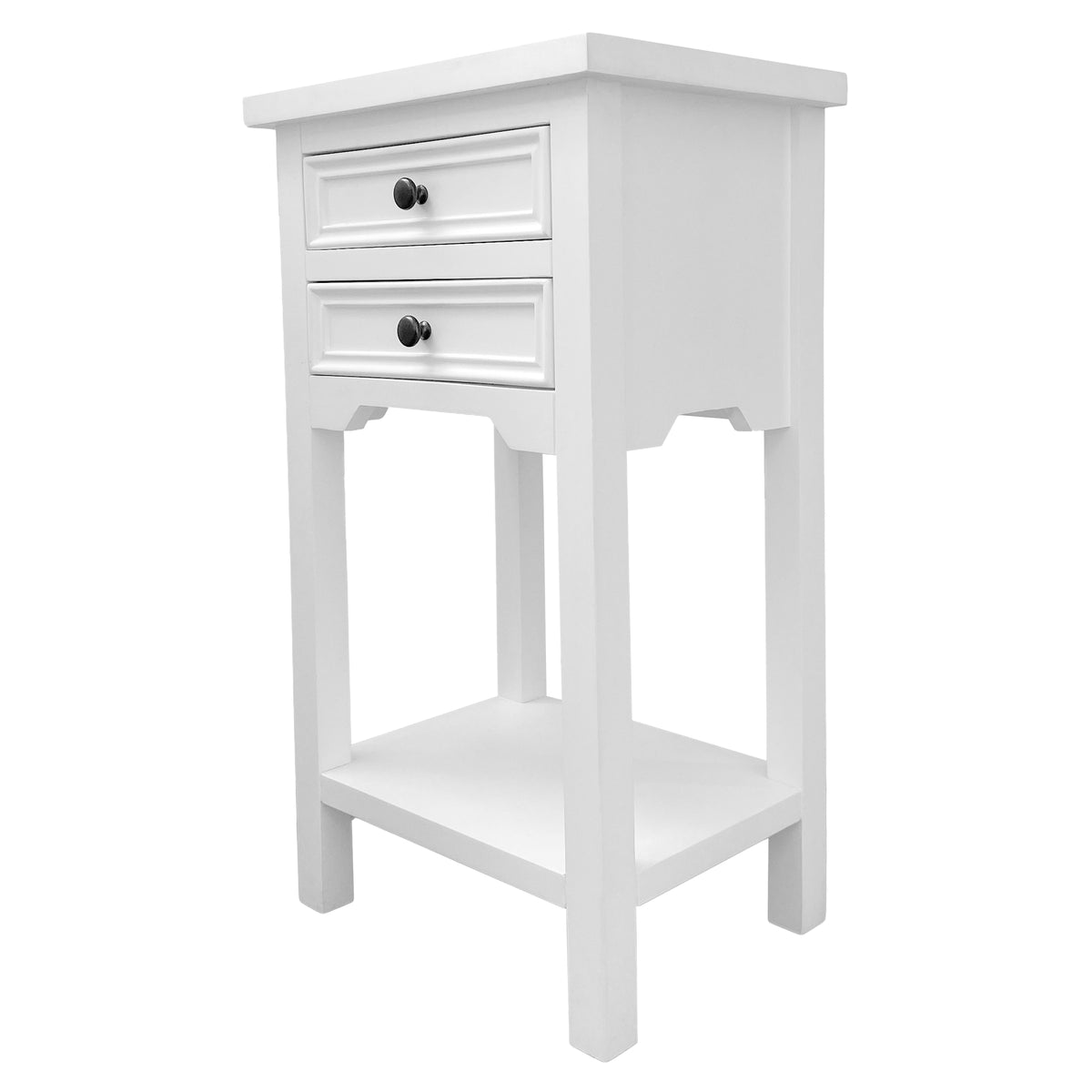 Hamptons Narrow Side Table - White
