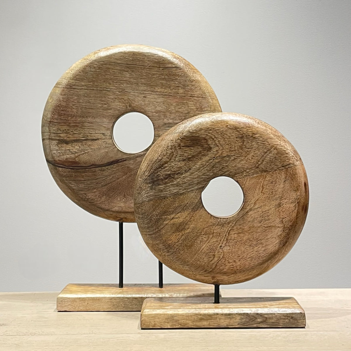 Carved Timber Ring on Stand - Large