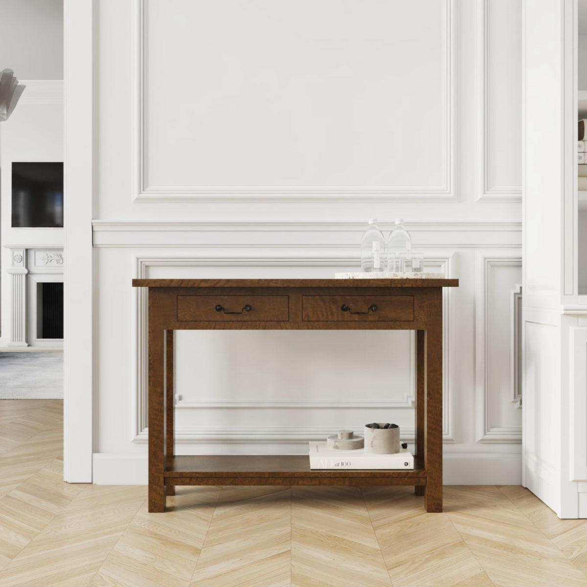 Chateau 2 Drawer Console - Mango Wood