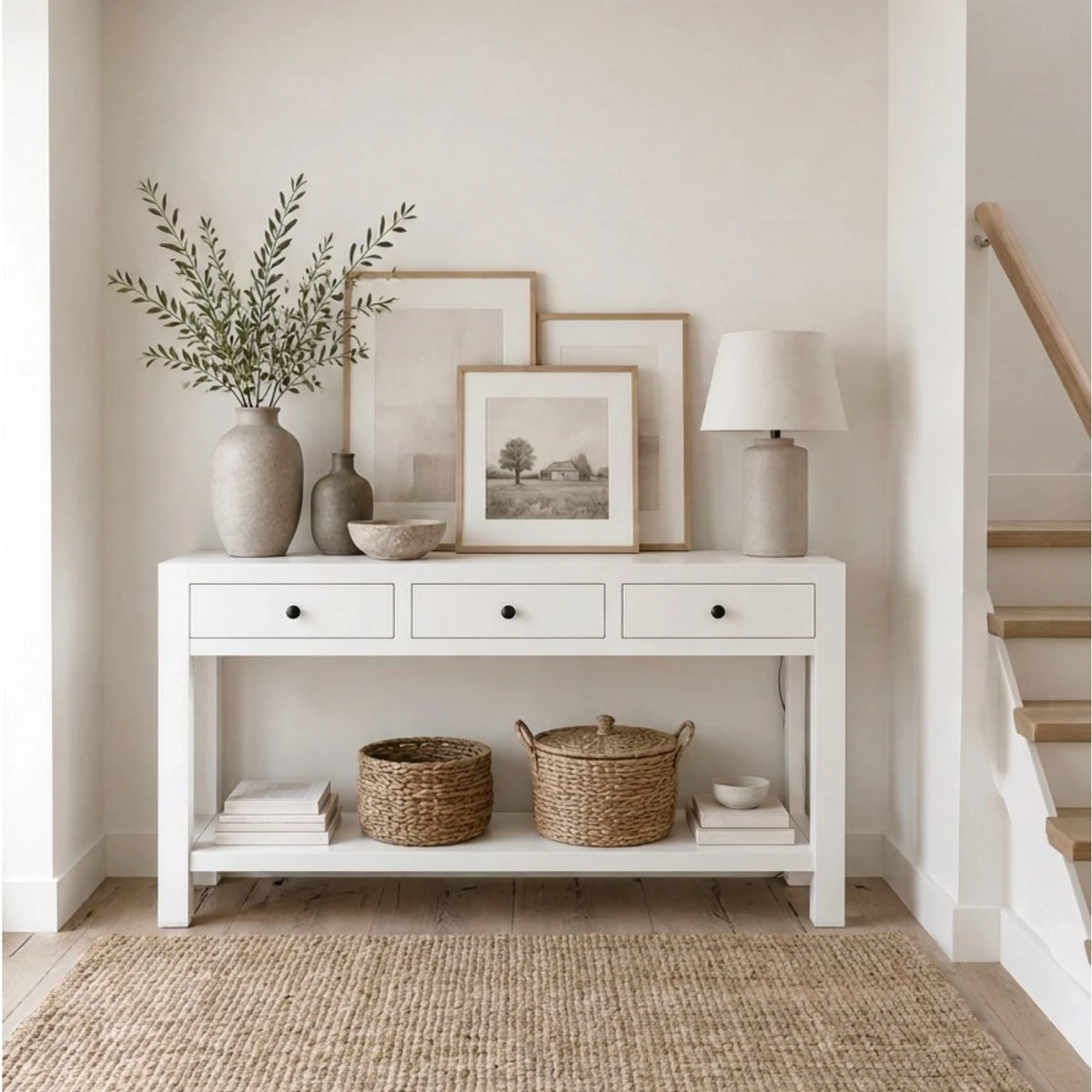 Coastline 3 Drawer Console Table - White