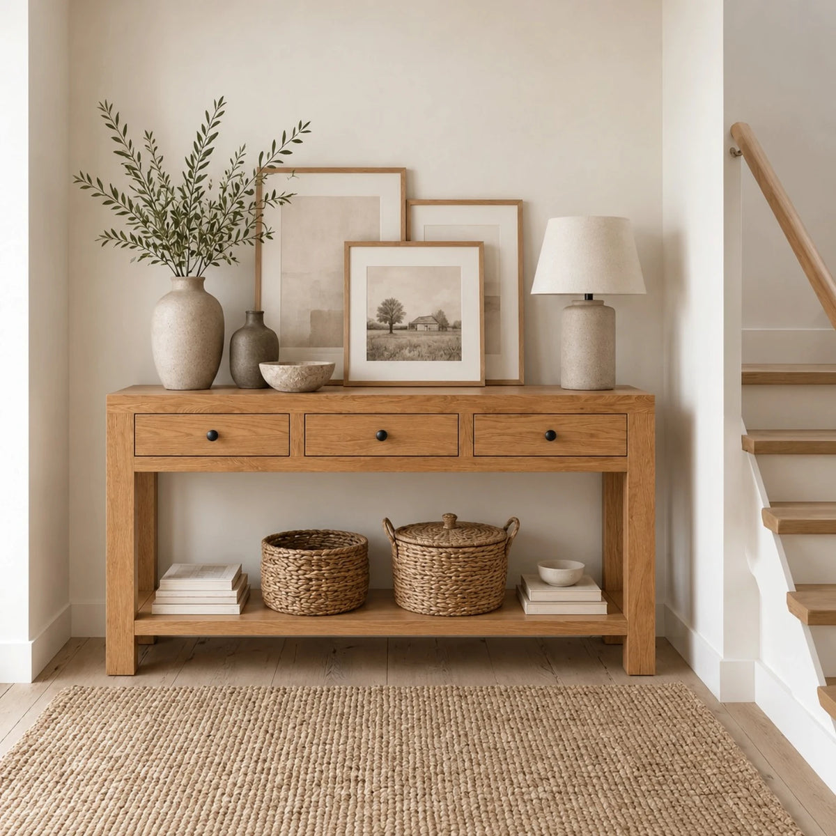 Coastline 3 Drawer Console - Oak