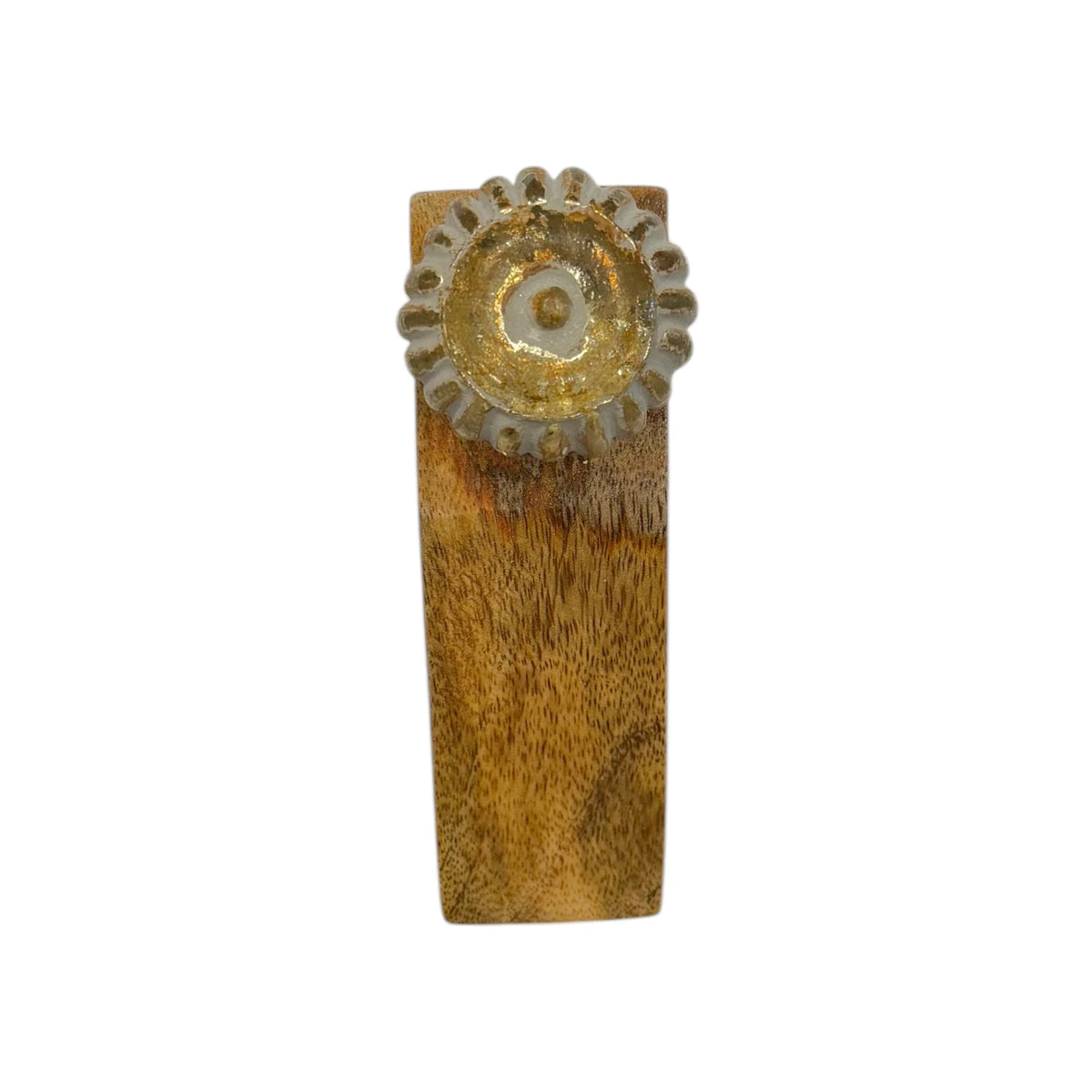 Glass Knob Door Stop - Brass Finish