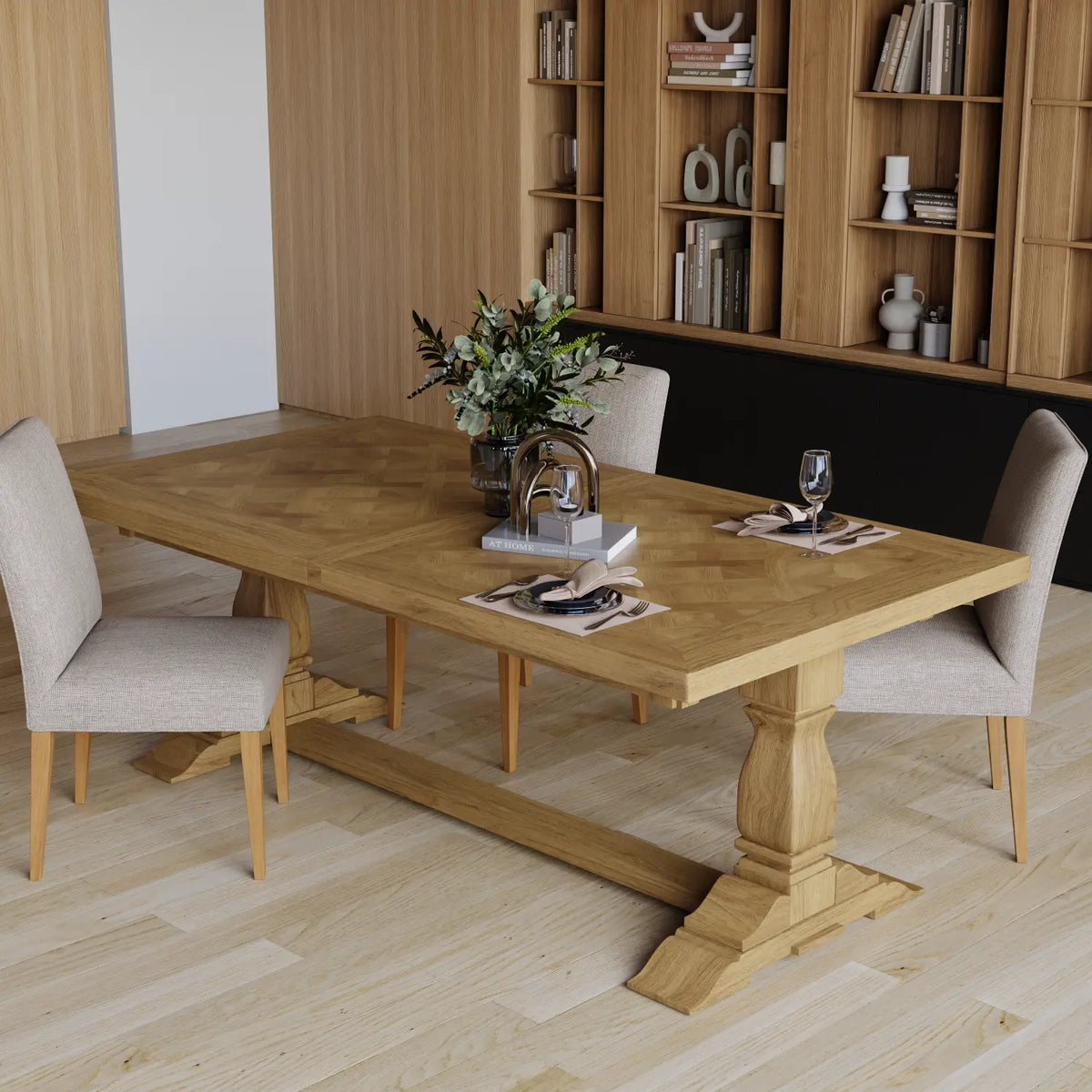 Deauville Extension Dining Table 180-280cm - Natural Parquetry