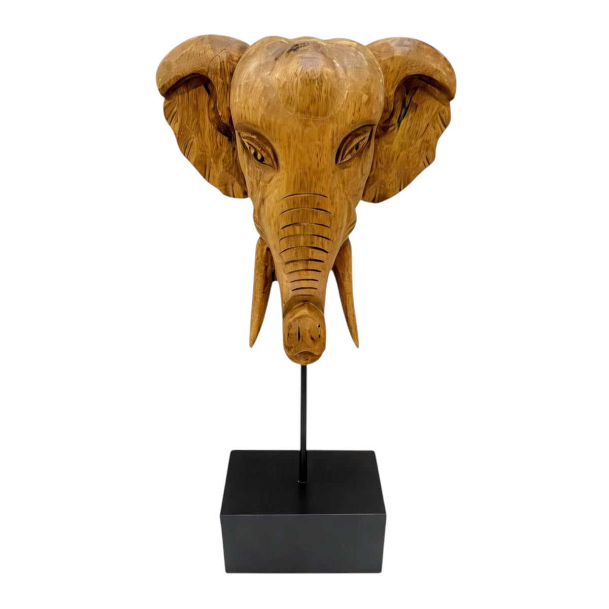 Elephant Head on Base - Black Base