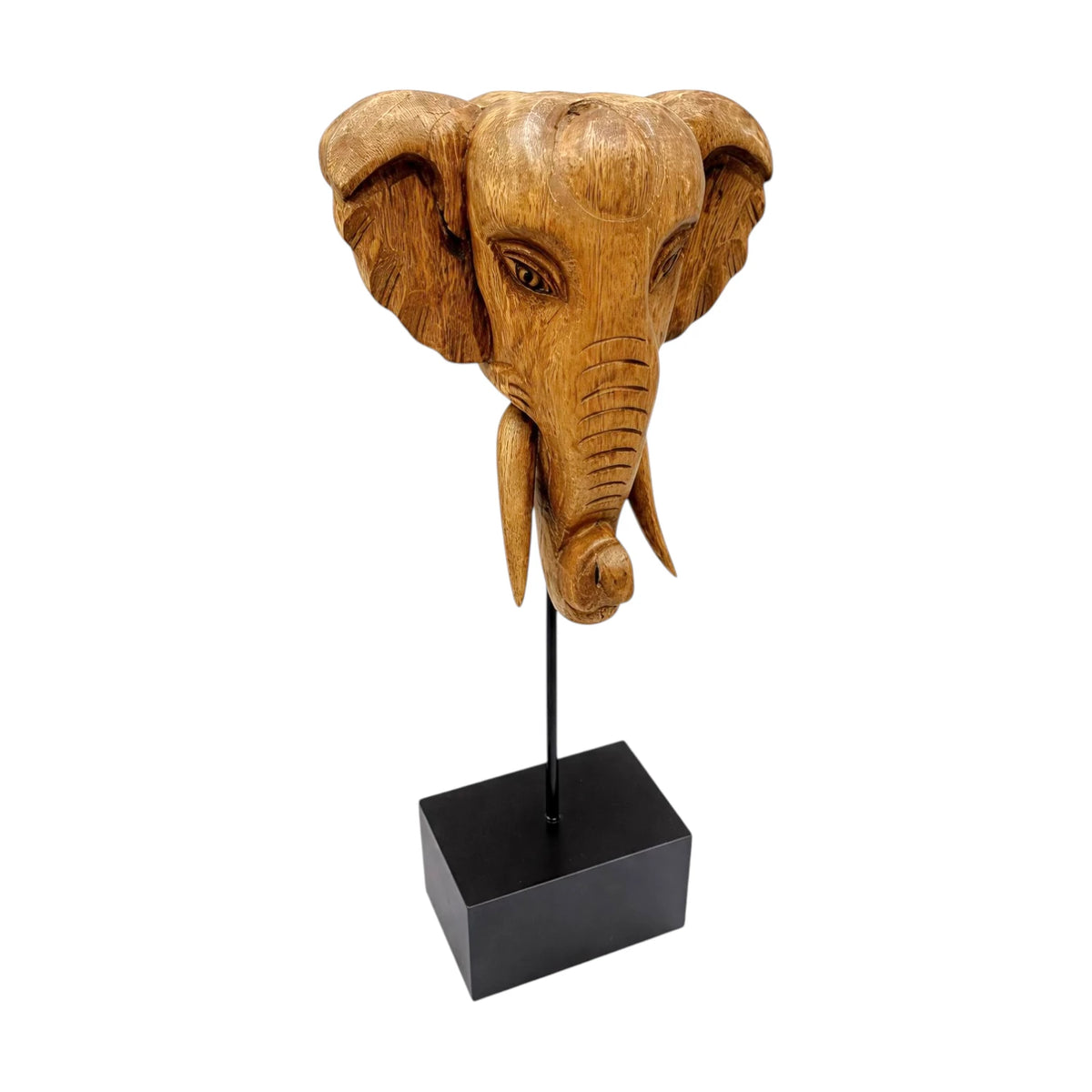 Elephant Head on Base - Black Base
