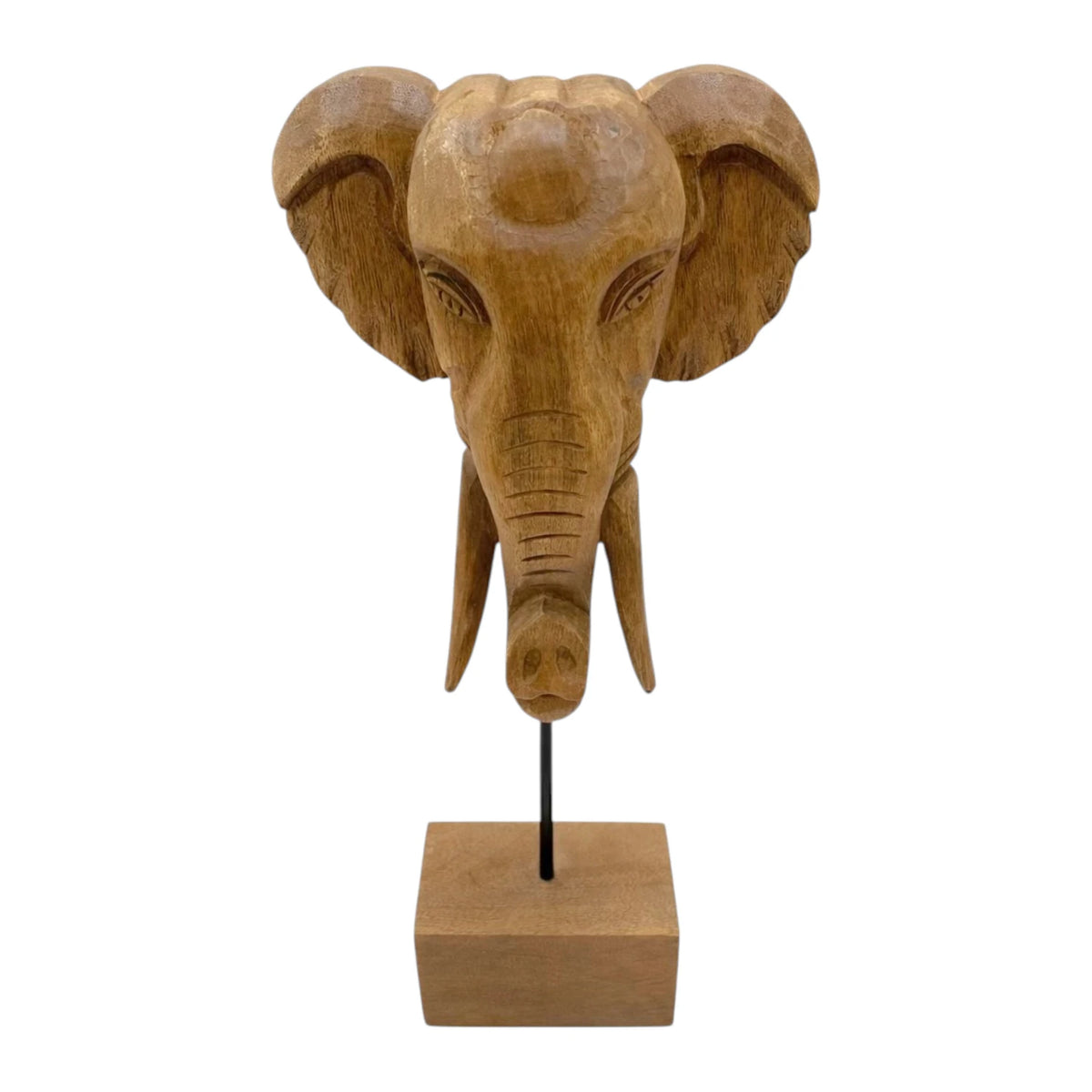 Elephant Head on Base - Natural Base