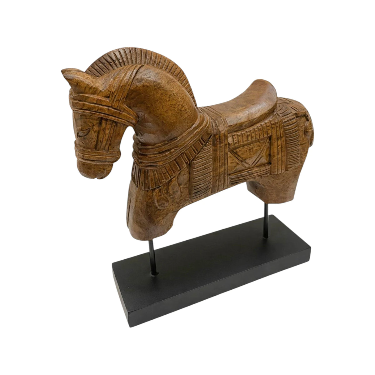 Mango Wood Horse on Base