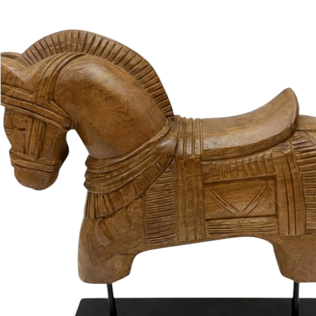 Mango Wood Horse on Base