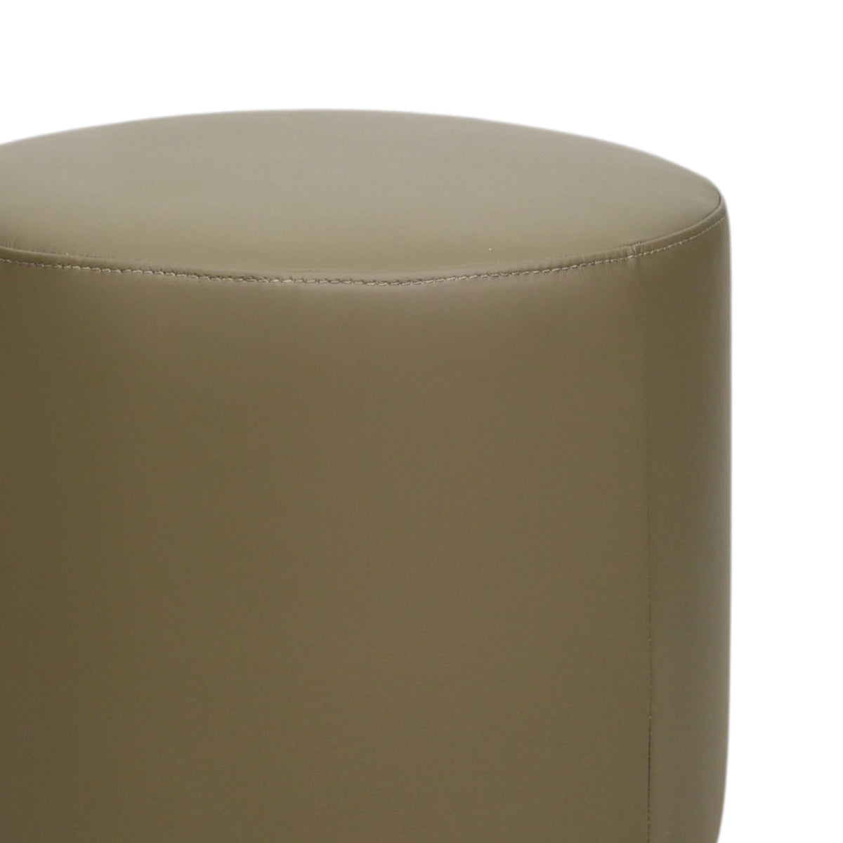 Geneva Round Ottoman - Oslo Olive Leather / Honey Leg