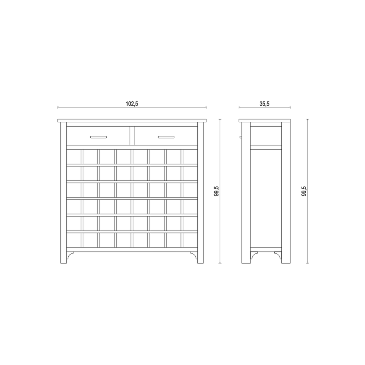 Hamilton 48 Bottle Wine Storage Unit - Mango Wood