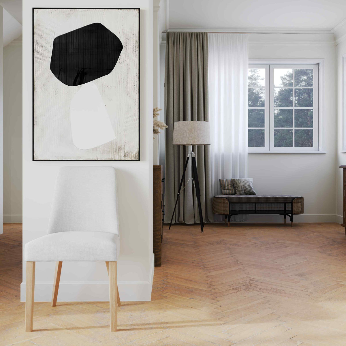 Hamilton Dining Chair - Shell / Natural Leg