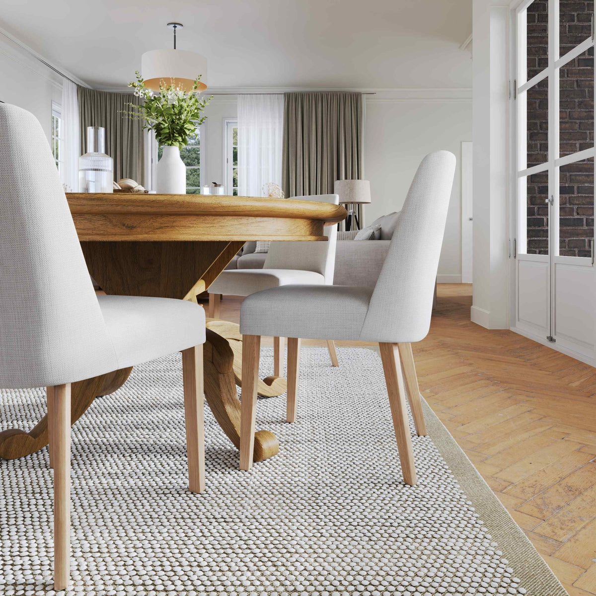 Hamilton Dining Chair - Shell / Natural Leg
