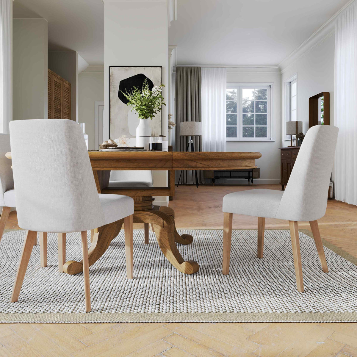 Hamilton Dining Chair - Shell / Natural Leg