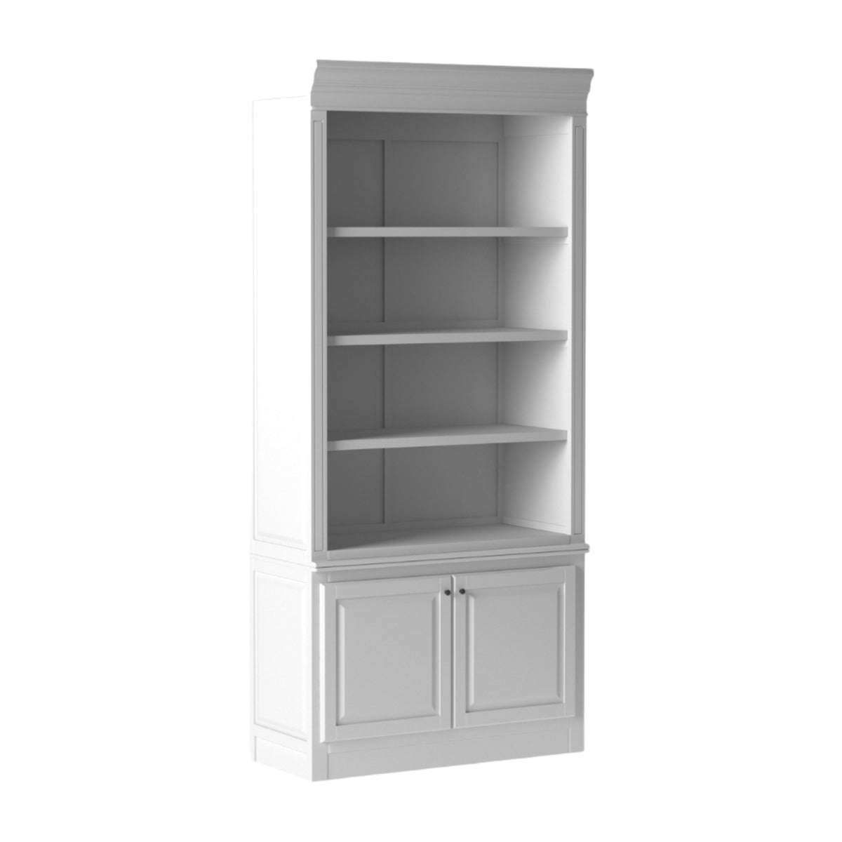 Hamptons Library Bookcase 100cm - White