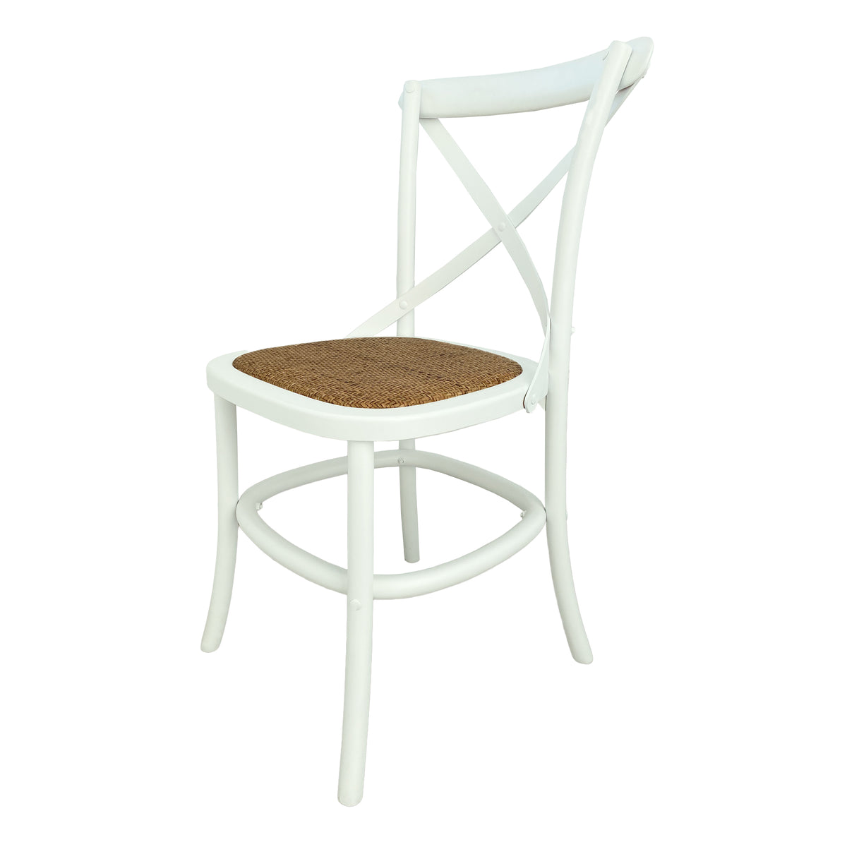 Hamptons Cafe Chair - White / Rattan Seat