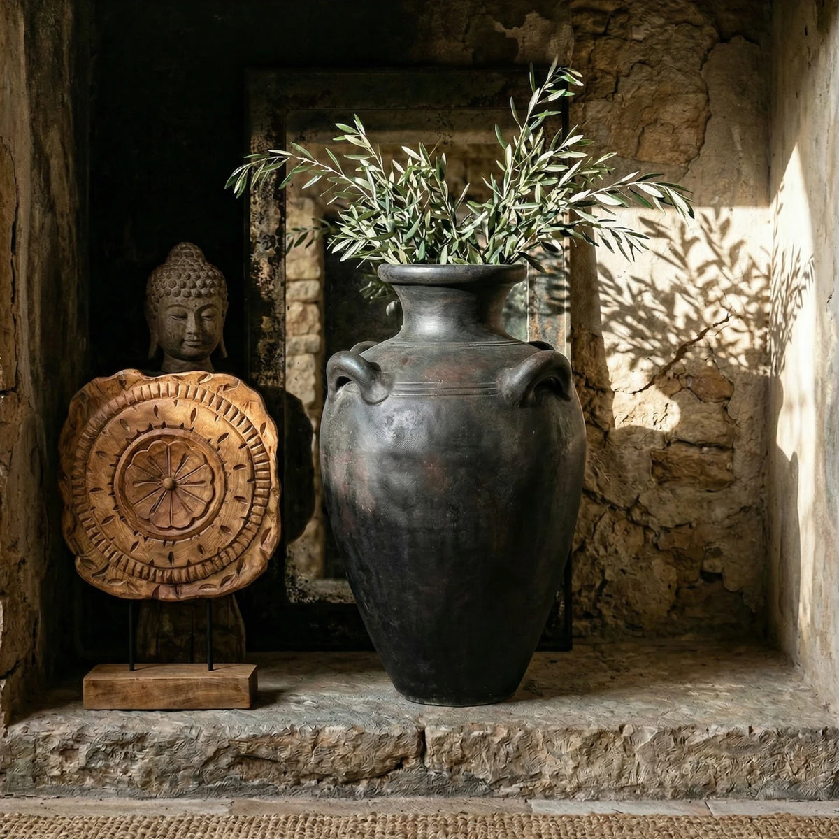 Hugo Brown Terracotta Urn - 80cm