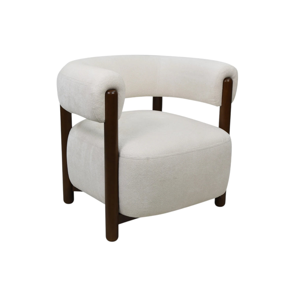 Riley Armchair - Judy Ivory 100 / Honey Leg