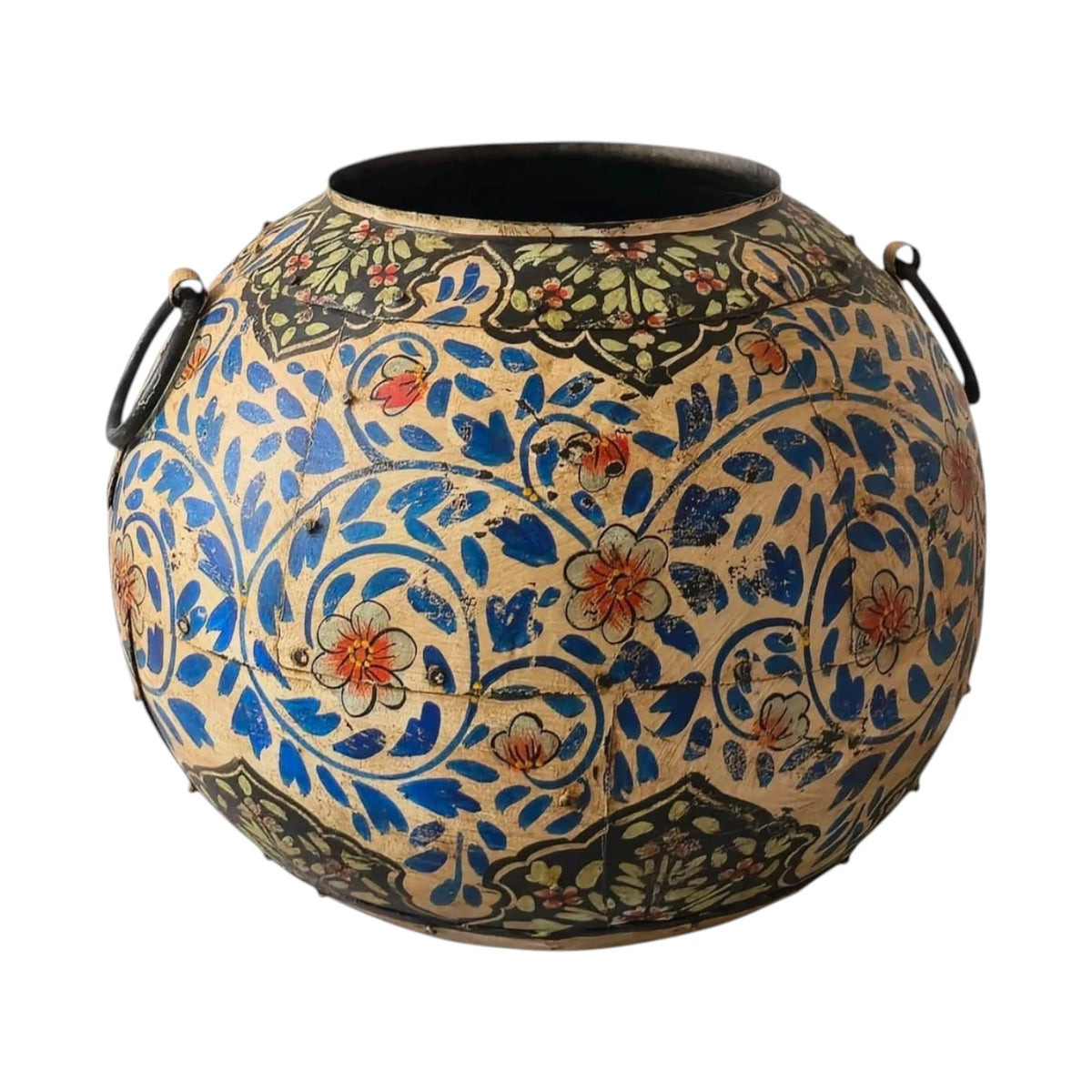 Imperial Blue Painted Round Urn - Large