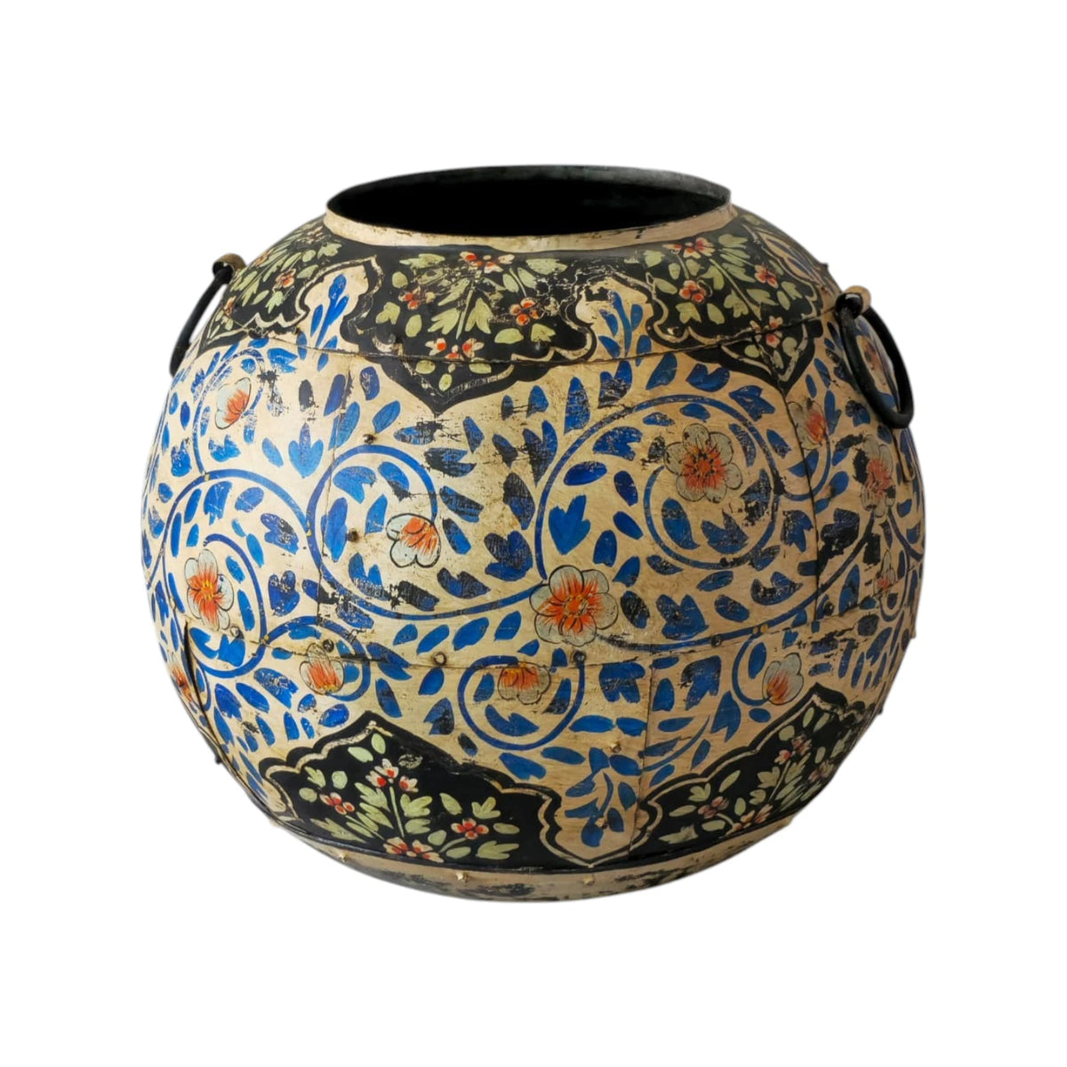 Imperial Blue Painted Round Urn - Medium