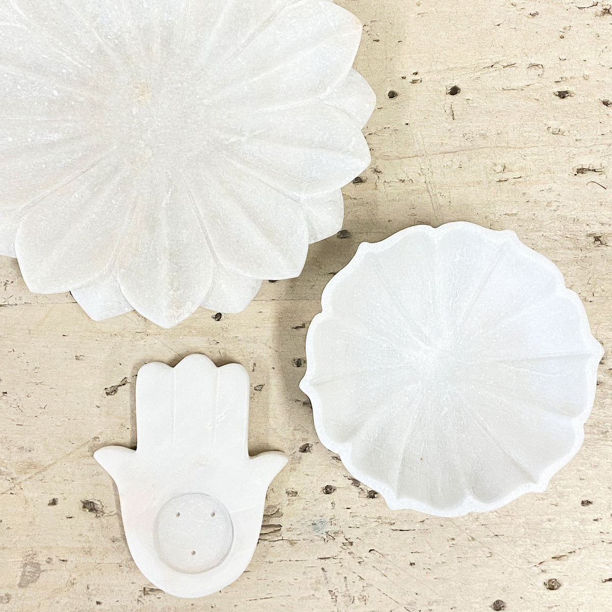 Vajra White Marble Bowl - 30cm