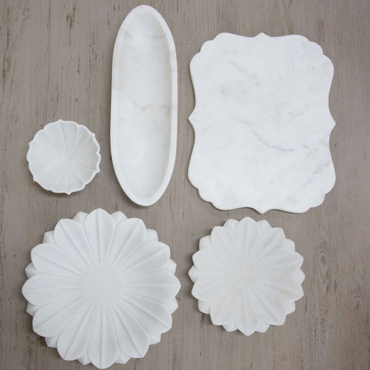 Jora Marble Lotus Platter - 30cm