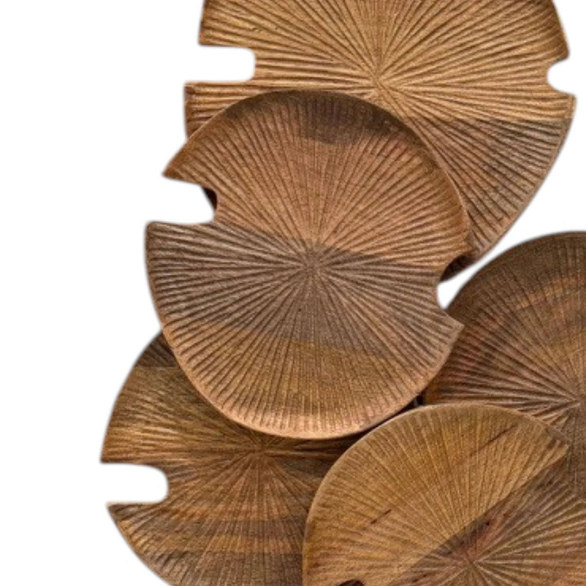 Lotus Carved Timber Decor on Stand