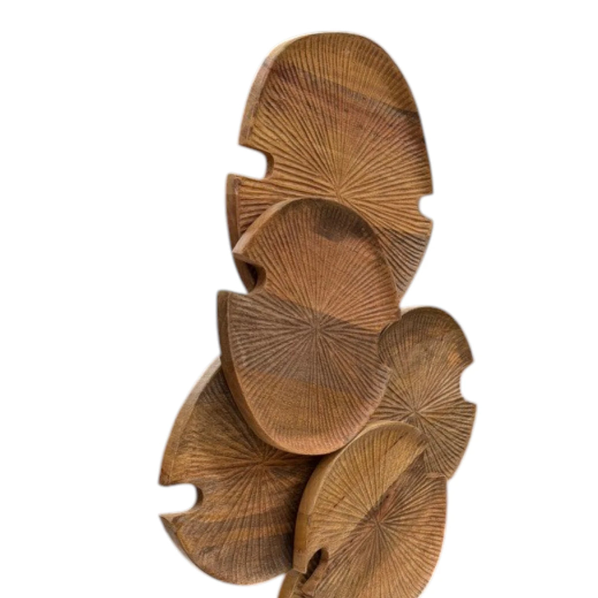Lotus Carved Timber Decor on Stand