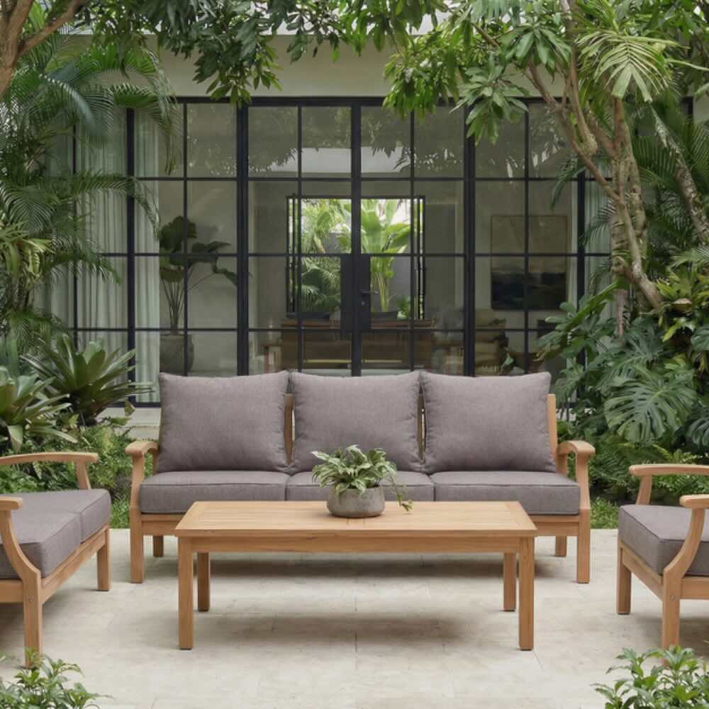 Lanai 2 Seater Outdoor Lounge - Teak / Dove