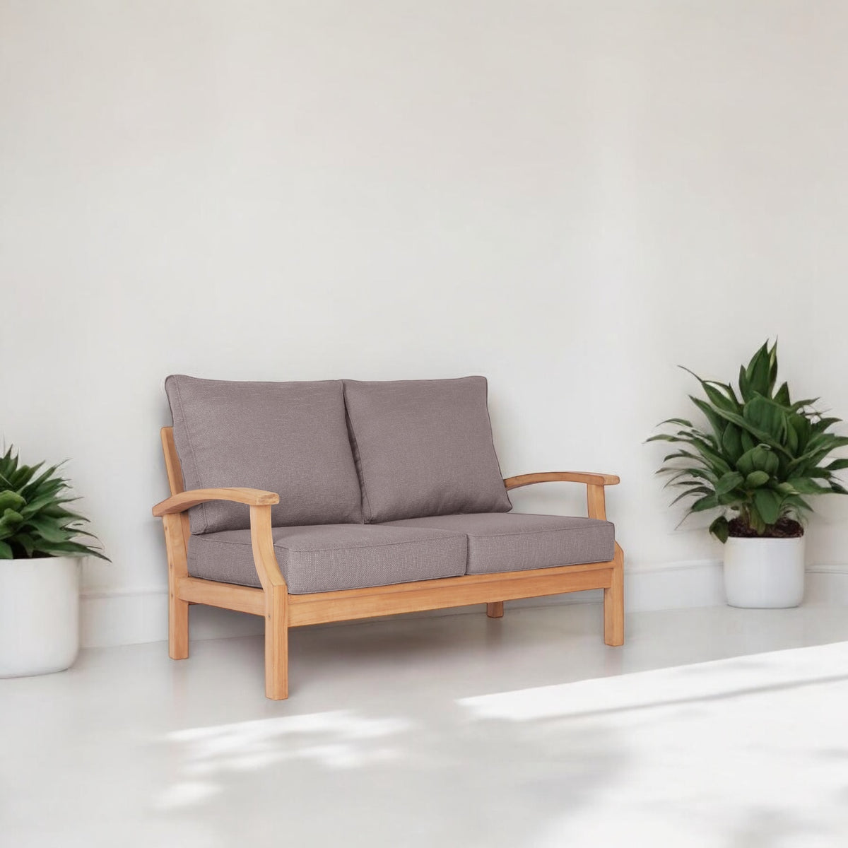 Lanai 2 Seater Outdoor Lounge - Teak / Dove