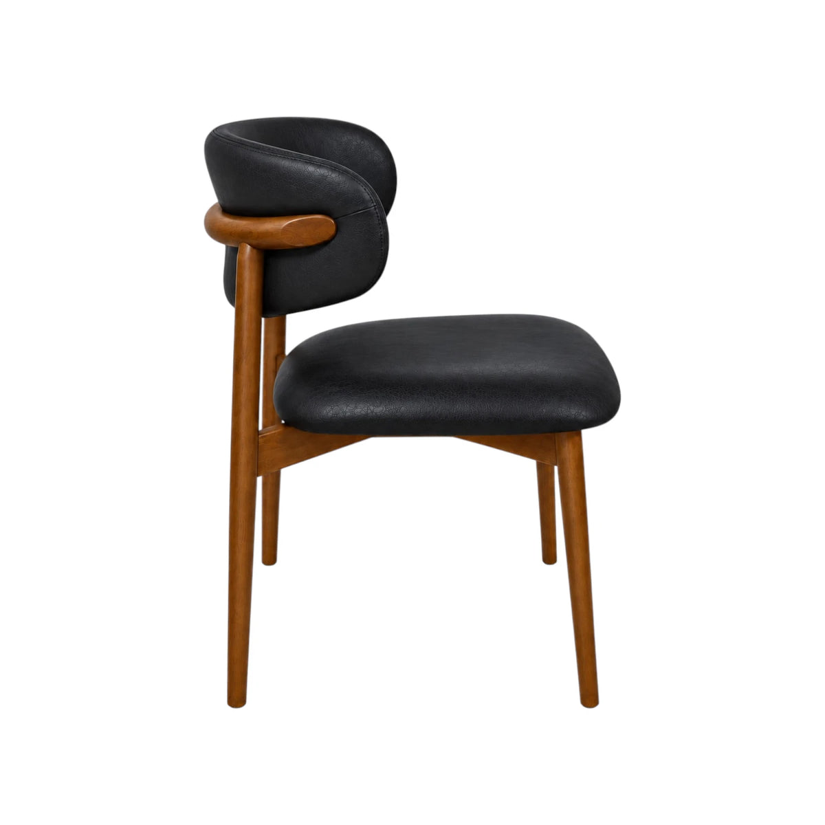 Montana Dining Chair - Oslo Black Leather / Honey Leg