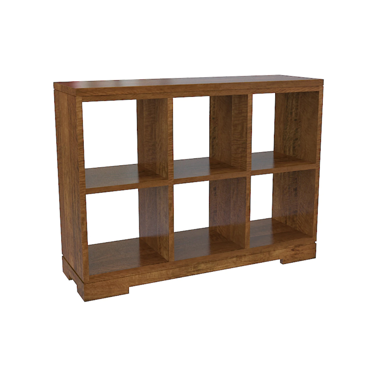 New York 6 Cube Wide Display Bookcase - Mango Wood