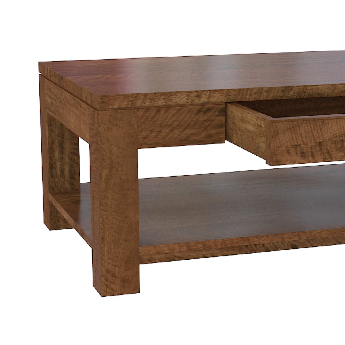 New York Coffee Table 120 x 70cm with Shelf - Mango Wood