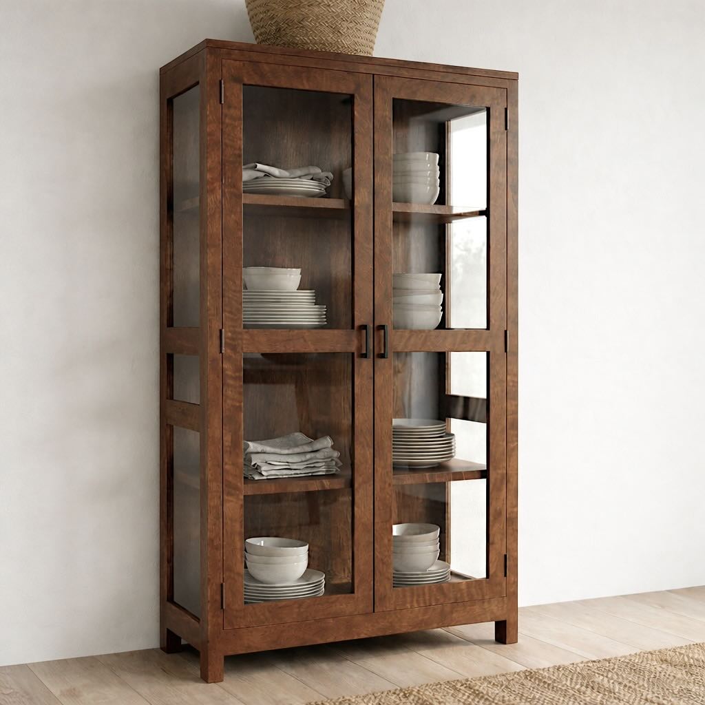 New York Cabinet with 2 Glass Doors - Mango Wood