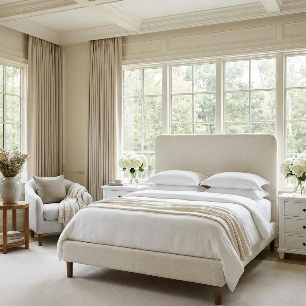 Noto King Bed Frame - Chalk White