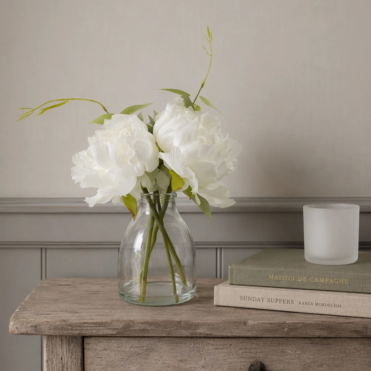 Peony in Vase Artificial - 24cm